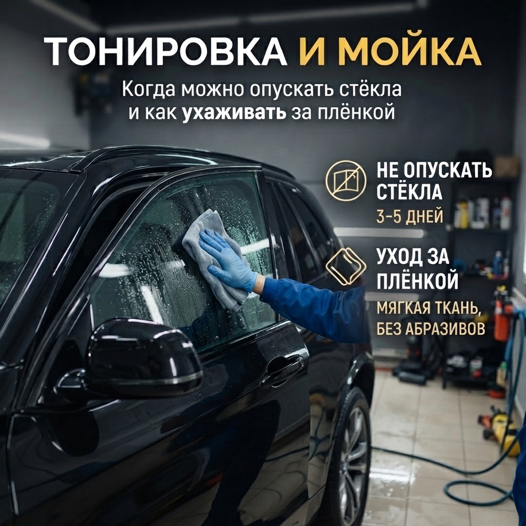 Тонировка и мойка: когда можно опускать стёкла и как ухаживать за плёнкой | Оклейка и тонировка автомобилей в СПб