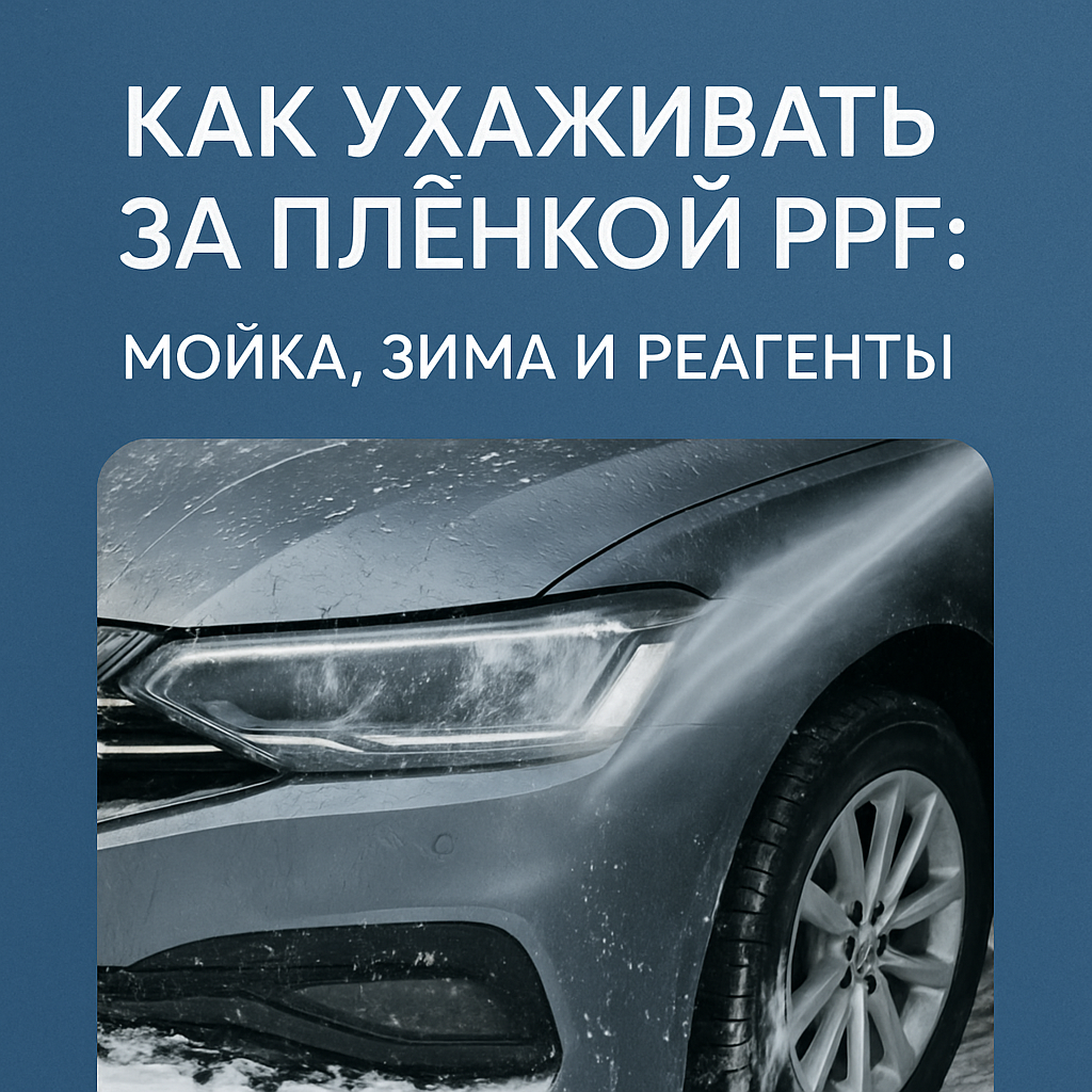 Как ухаживать за плёнкой PPF: мойка, зима и реагенты | Оклейка и тонировка автомобилей в СПб